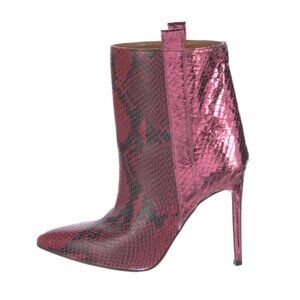 Metallic Leather and Snakeskin Paris Texas Booties 39.5